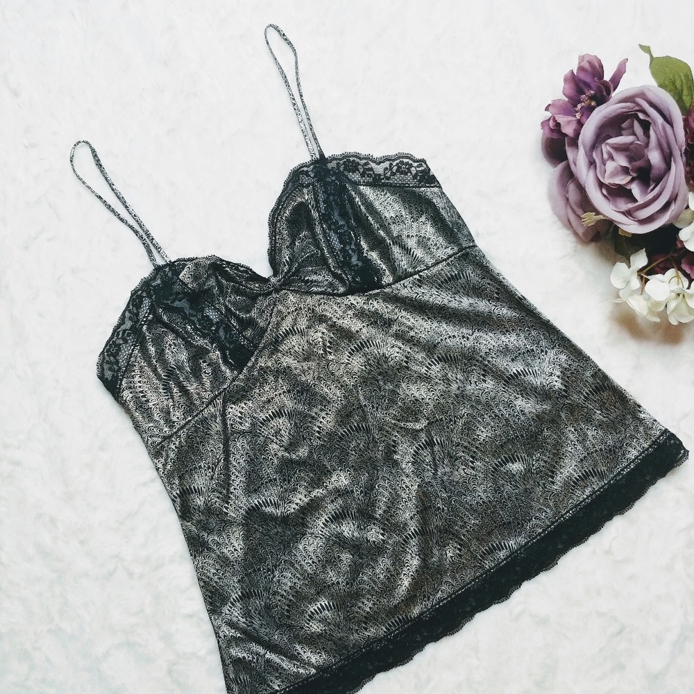 Vintage Silver Metallic Pattern Chemise